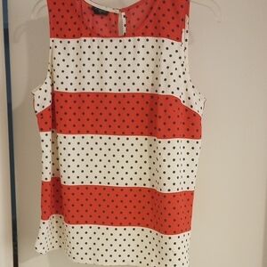 Red and White Striped Sleeveless Dress